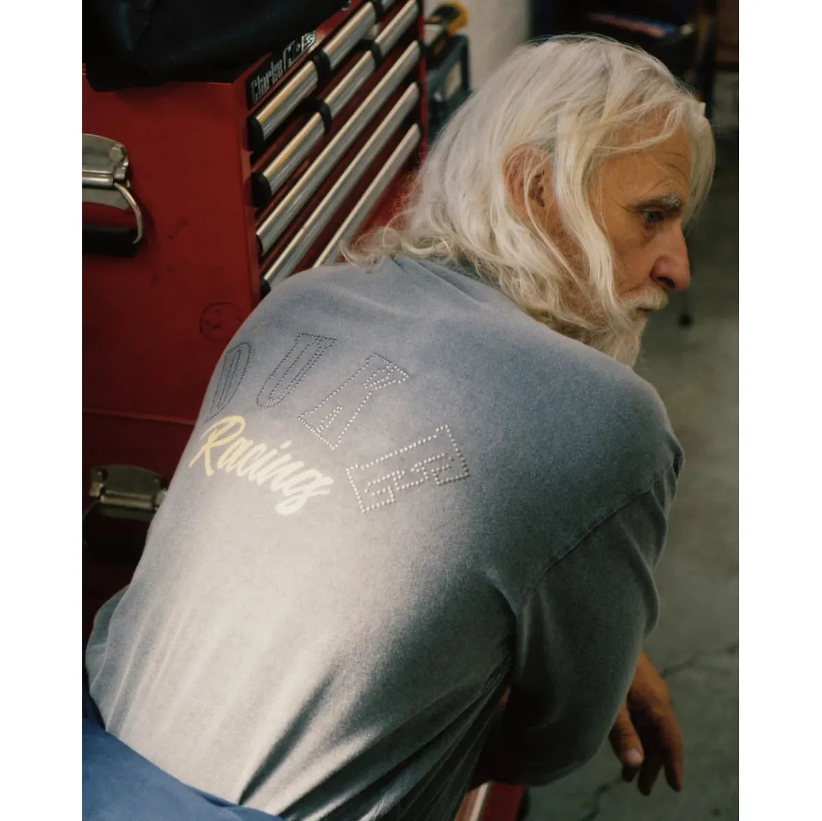 Duke + Dexter DR4 Track Long Sleeve Top in Washed Black