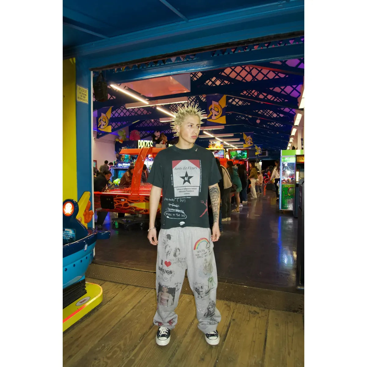 AMIS ET FLEURS Sketchbook Grey Sweatpants