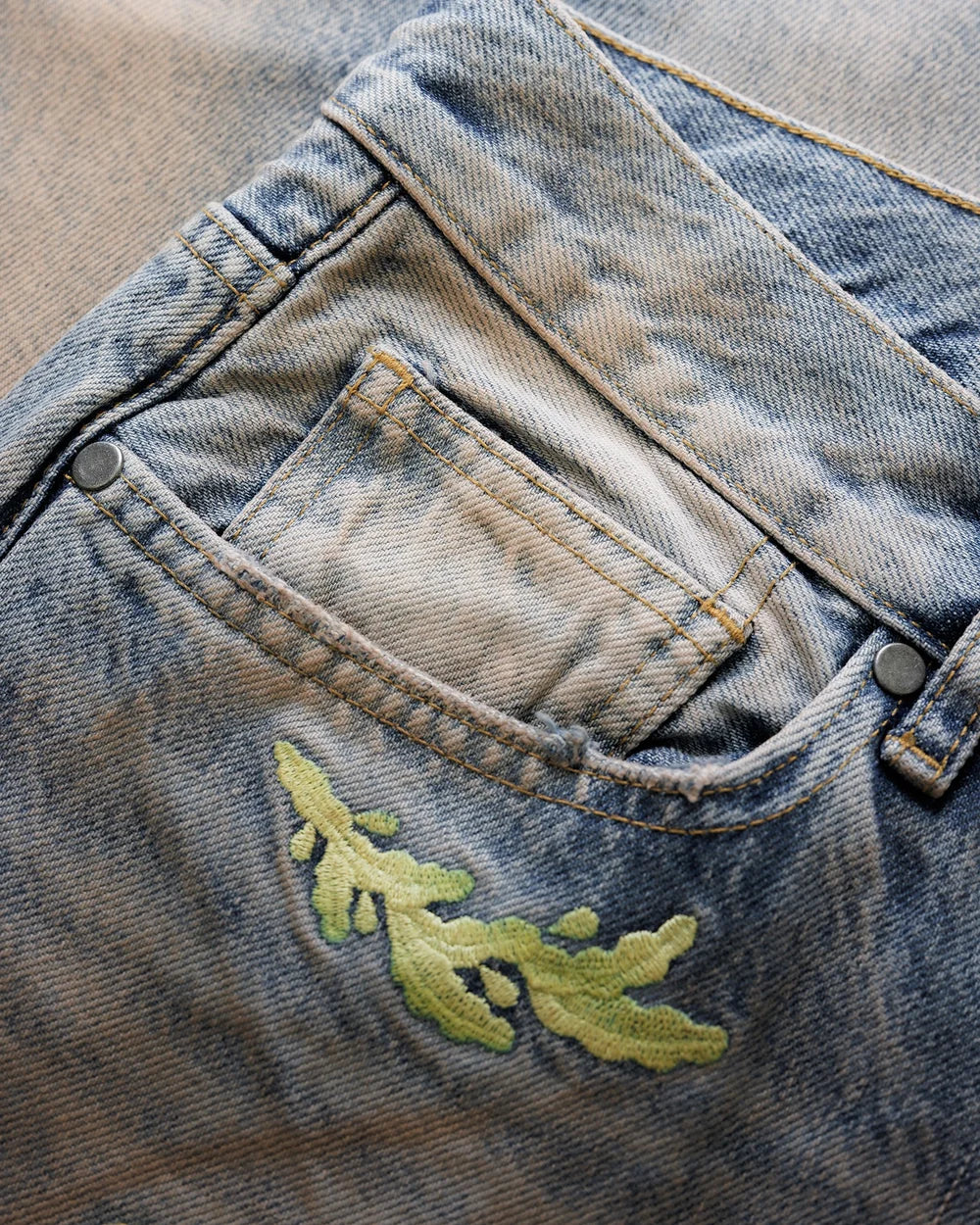 Duke + Dexter DR4 Trackside Washed Denim Blue Jeans