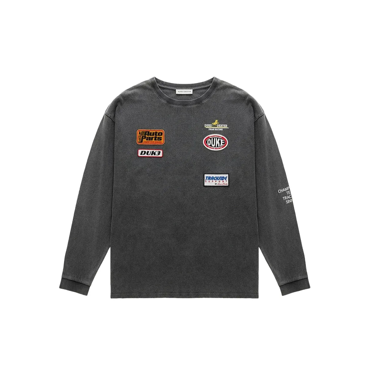 Duke + Dexter DR4 Washed Black Track Long Sleeve Top