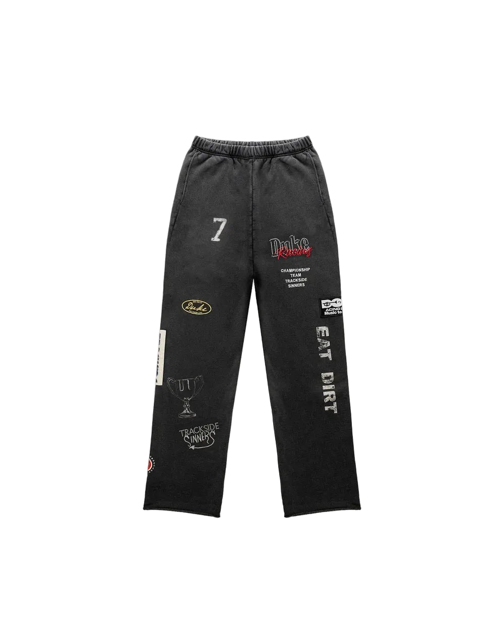 Duke + Dexter DR4 Embroidered Washed Black Sweat Pant