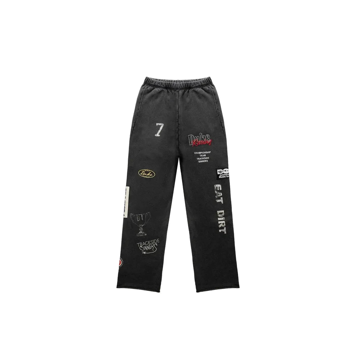 Duke + Dexter DR4 Embroidered Washed Black Sweat Pant
