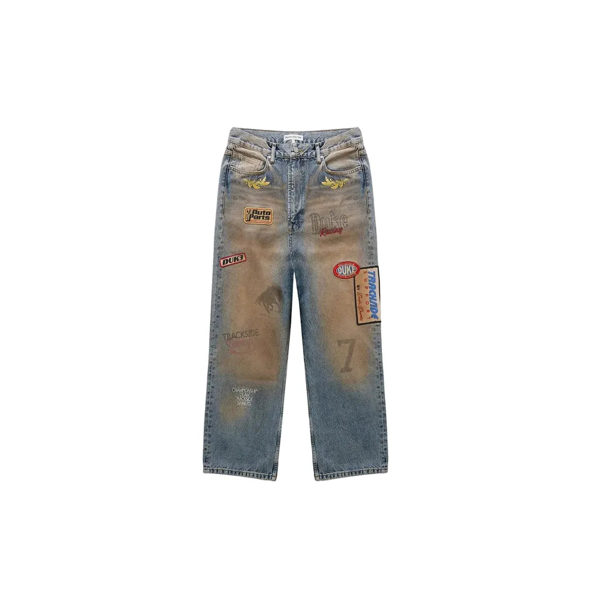 Duke + Dexter DR4 Trackside Washed Denim Blue Jeans