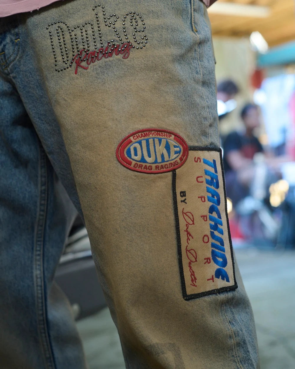 Duke + Dexter DR4 Trackside Washed Denim Blue Jeans