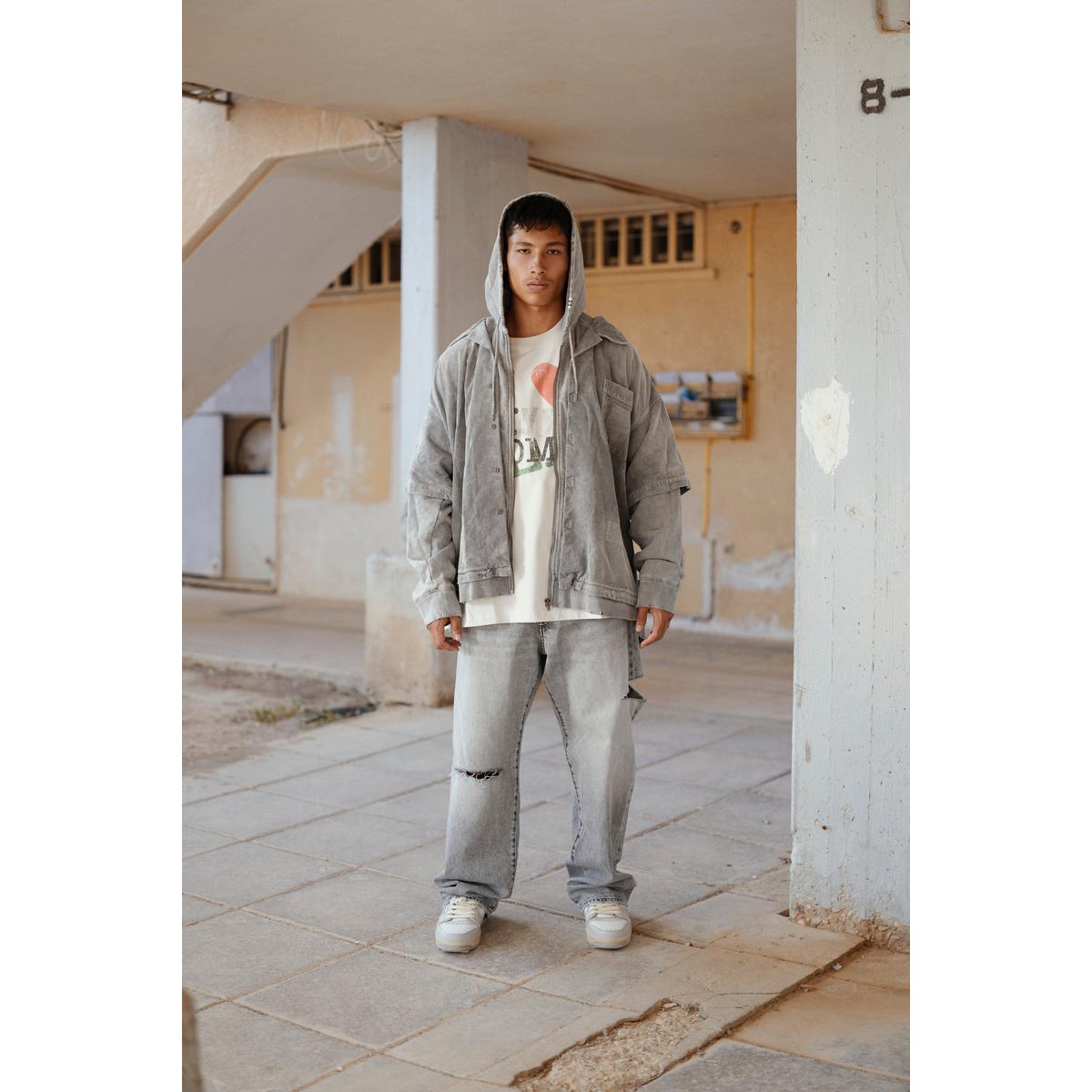 Maison Mihara Corduroy Hooded Layered Shirt