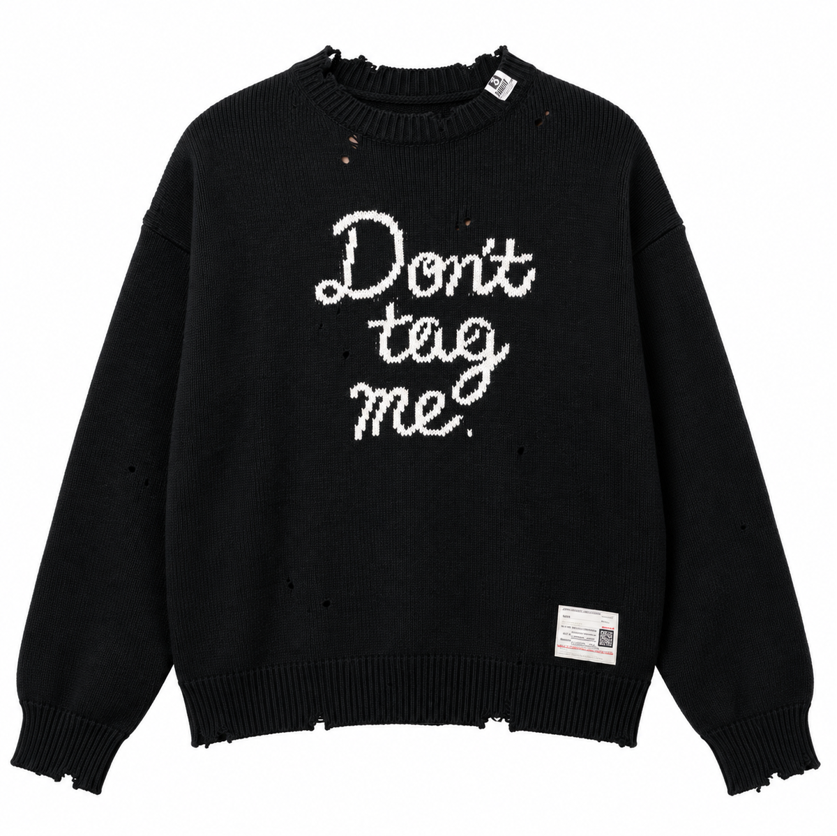 Maison Mihara Yasuhiro Don't Tag Me Jacquard Sweater in Black