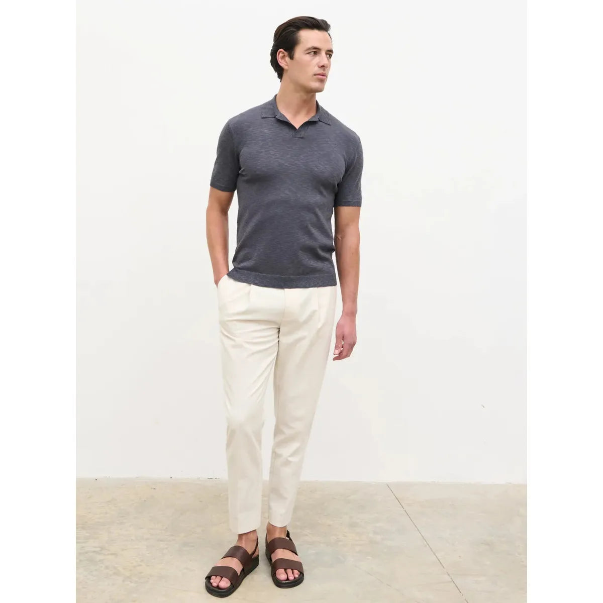 NOBL Drayo Open Work Knit Polo