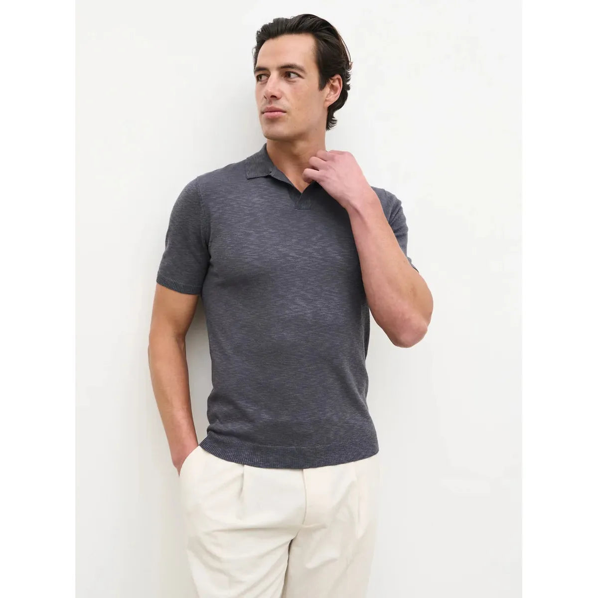 NOBL Drayo Open Work Knit Polo