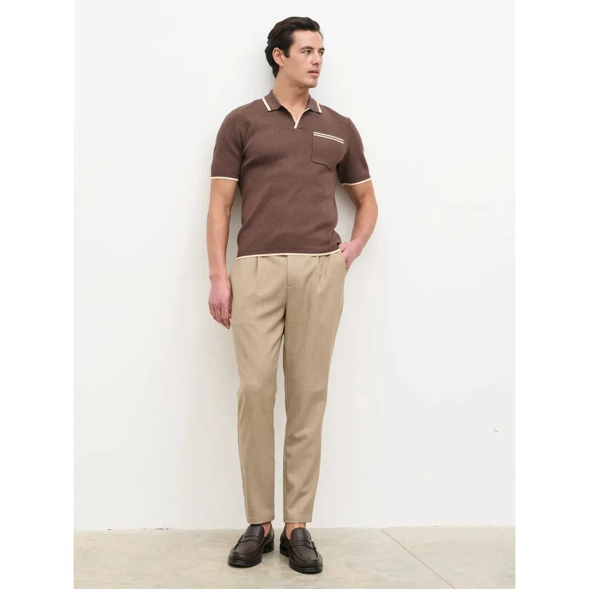 NOBL Axton Tailored Trousers Beige