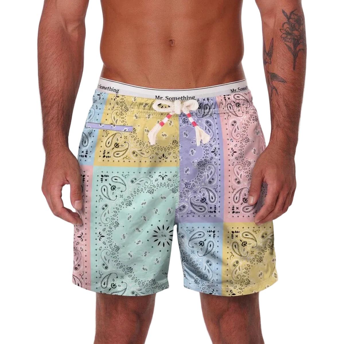 MC2 Saint Barth Caprese Swim Shorts in Colourblock Bandana Print