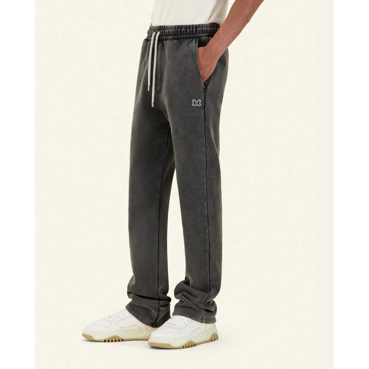 Mouty Washed Black Flare Jogging Pants