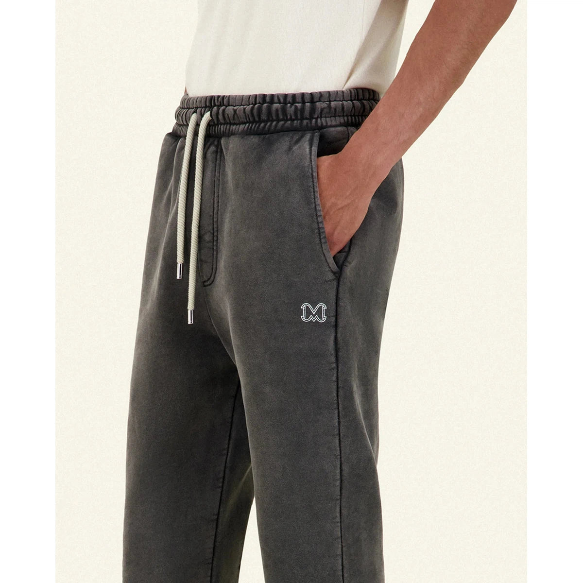 Mouty Washed Black Flare Jogging Pants