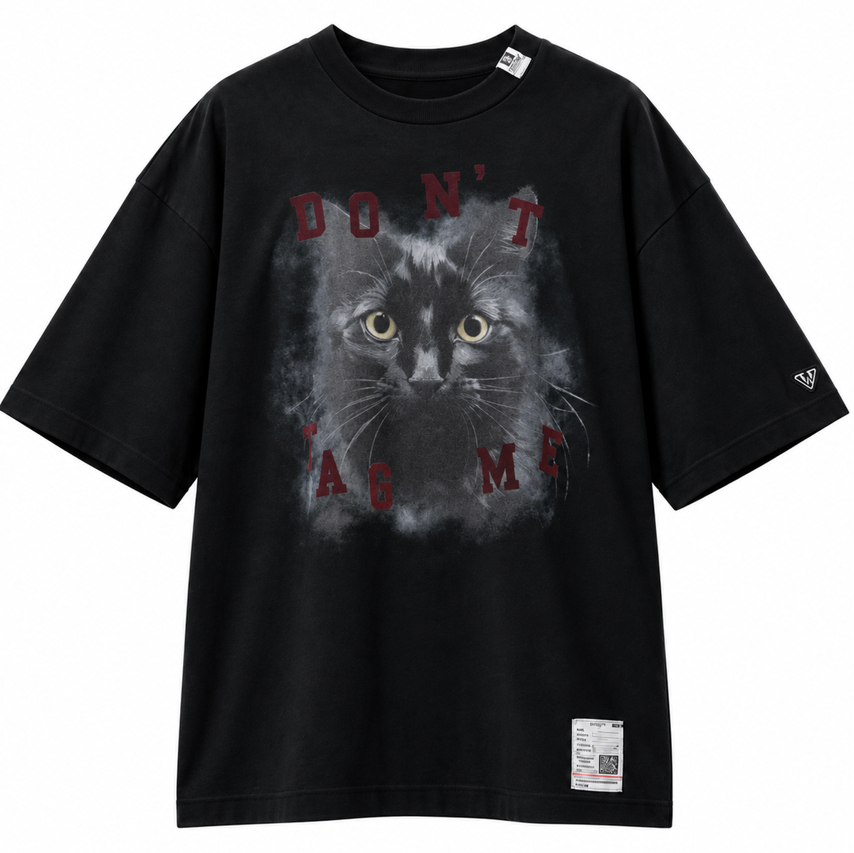 Maison Mihara Yasuhiro Cat Print T-Shirt in Black