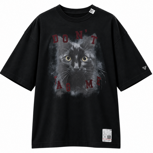 Maison Mihara Yasuhiro Cat Print T-Shirt in Black