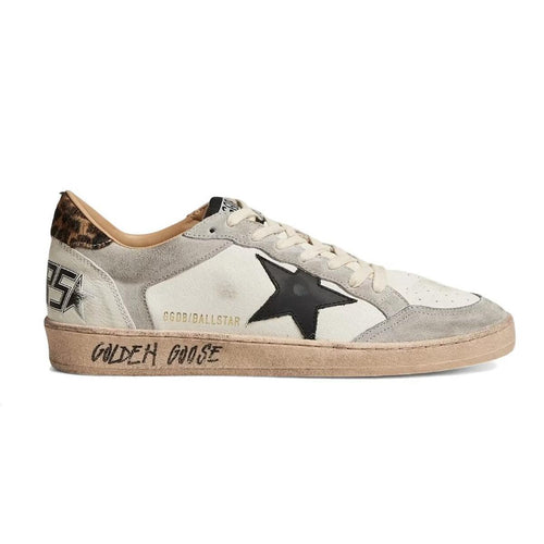 Golden Goose Ball Star Sneakers in Black and Leopard