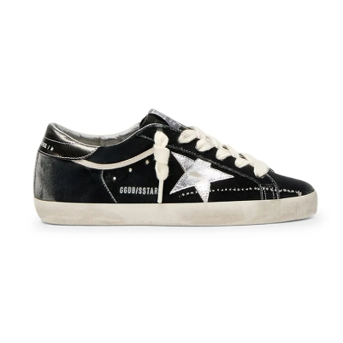 Golden Goose Super-Star Sneakers in Dark Grey and Silver