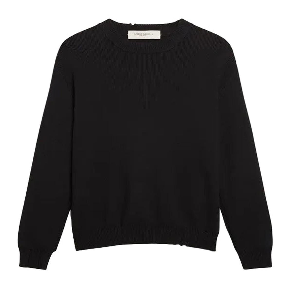Golden Goose Round-Neck Cotton Sweater in Dark Blue