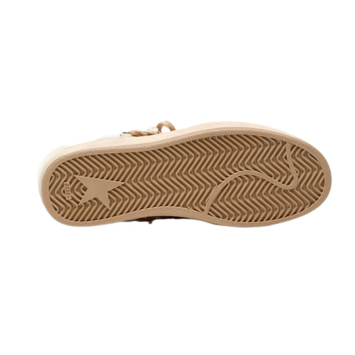 Golden Goose Ballstar Shimmer Suede Sneakers in Platinum and Beige with Sheaerling Heel