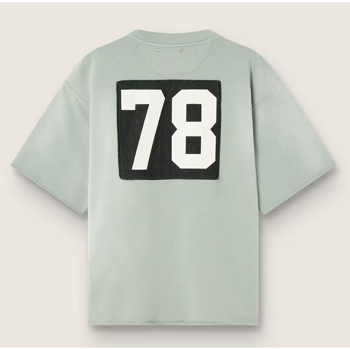 Golden Goose Short-Sleeve Cotton Sweatshirt in Green with Embroidery