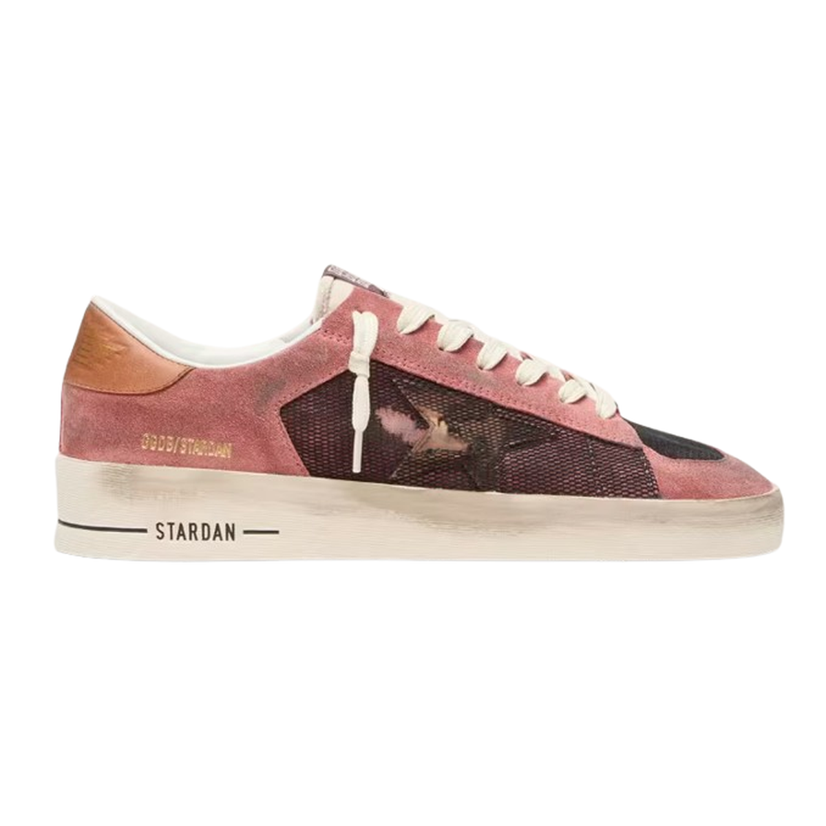 Golden Goose Stardan Suede, Nylon and Leather Sneakers in Pink with Beige Star