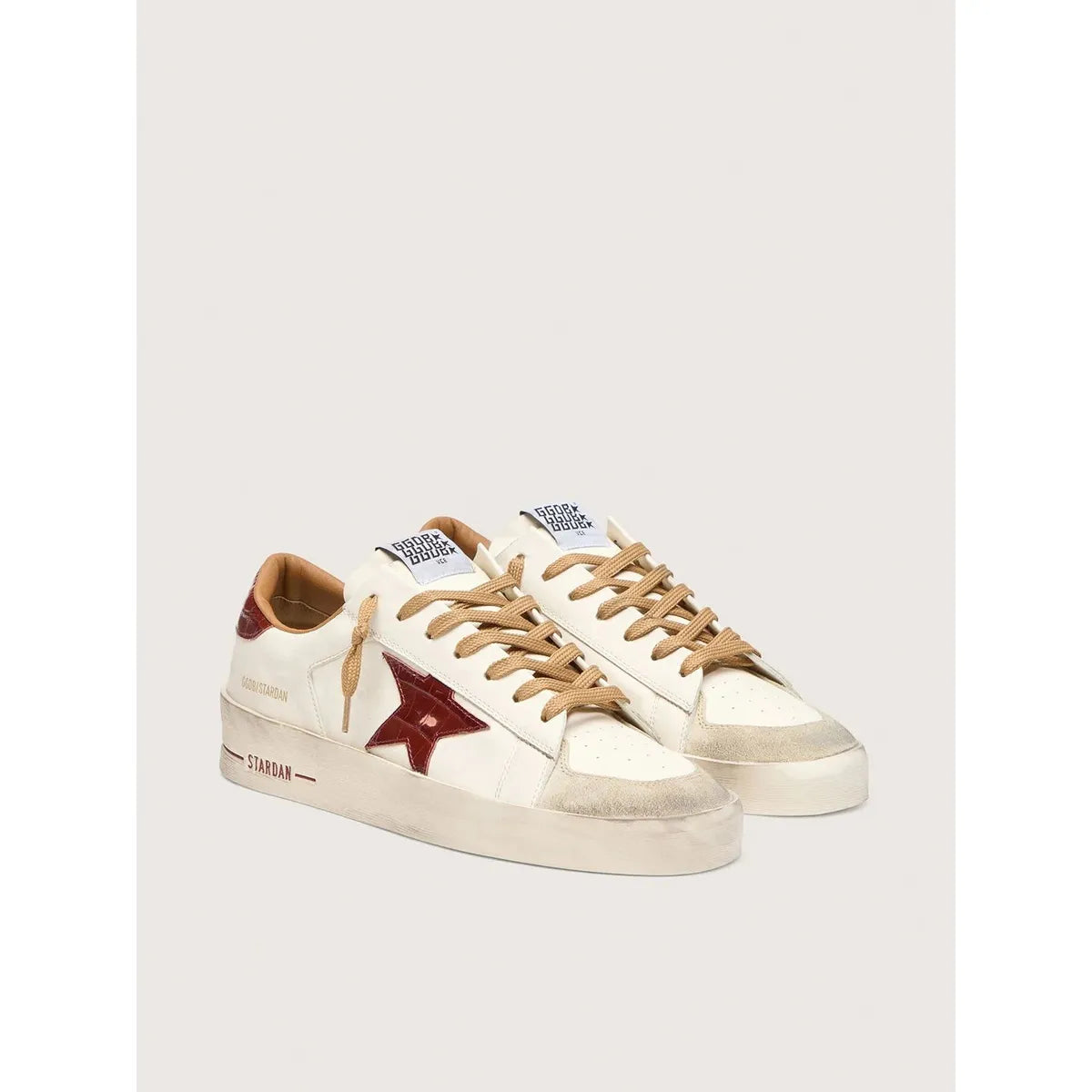 Golden Goose White/Dark Green Stardan Sneakers
