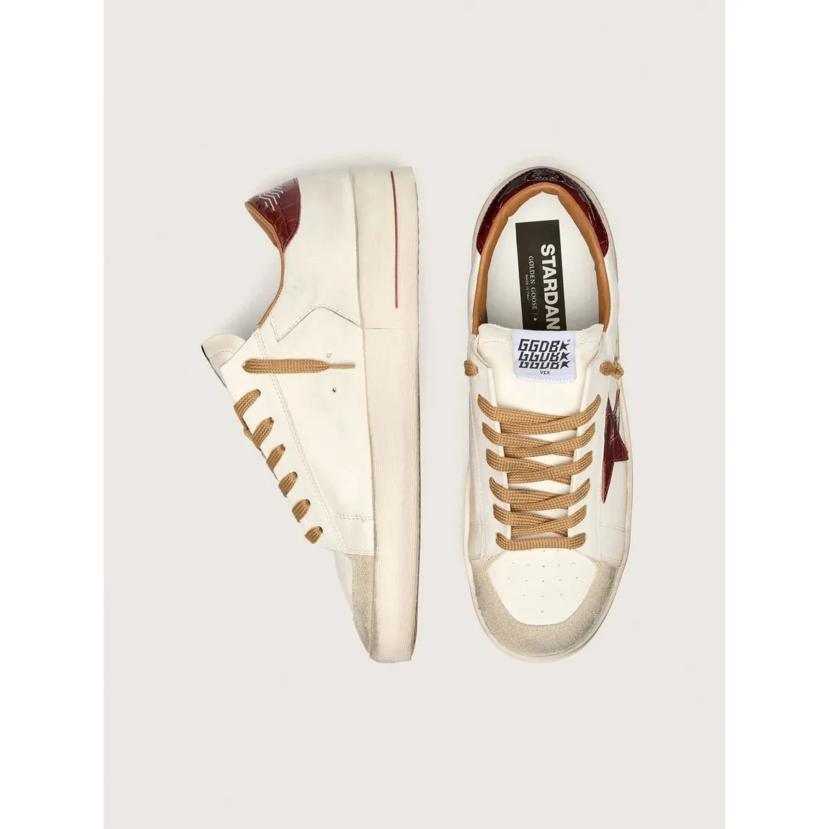 Golden Goose White/Dark Green Stardan Sneakers