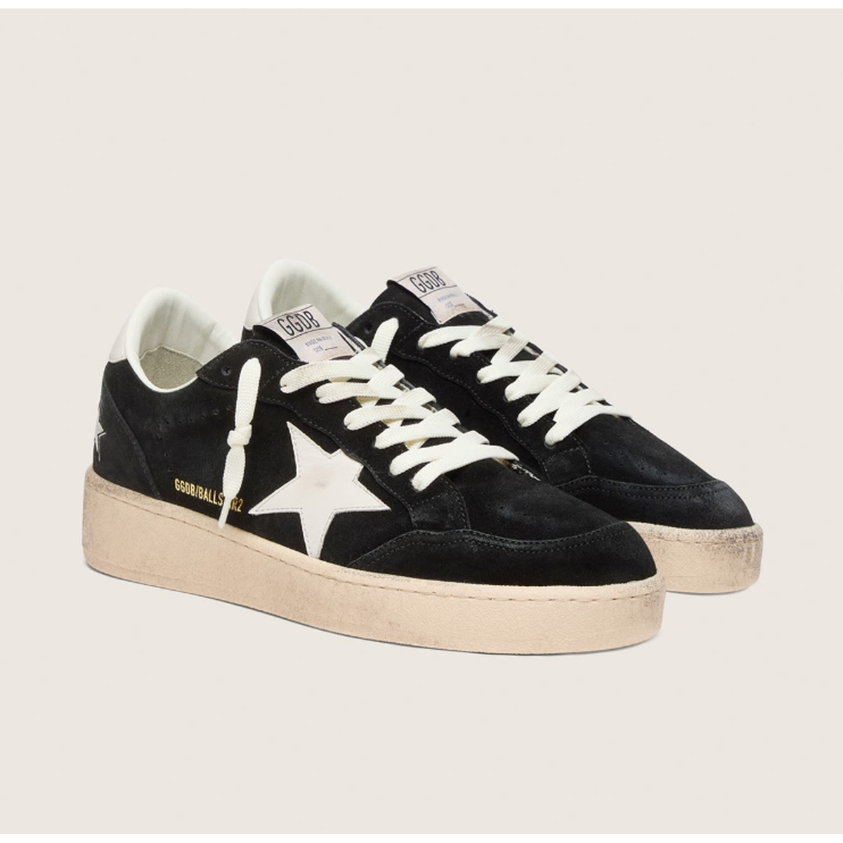 Golden Goose Ball star 2 Suede and Leather in Black and White