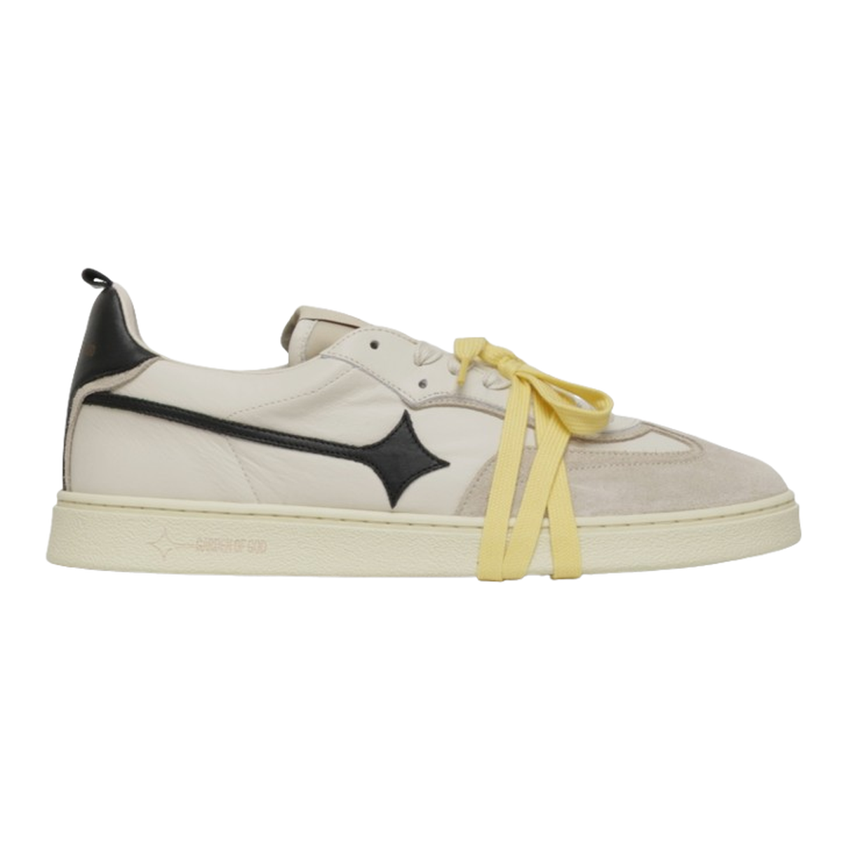 Garden Of God Earth Leather Sneakers in Off White Black