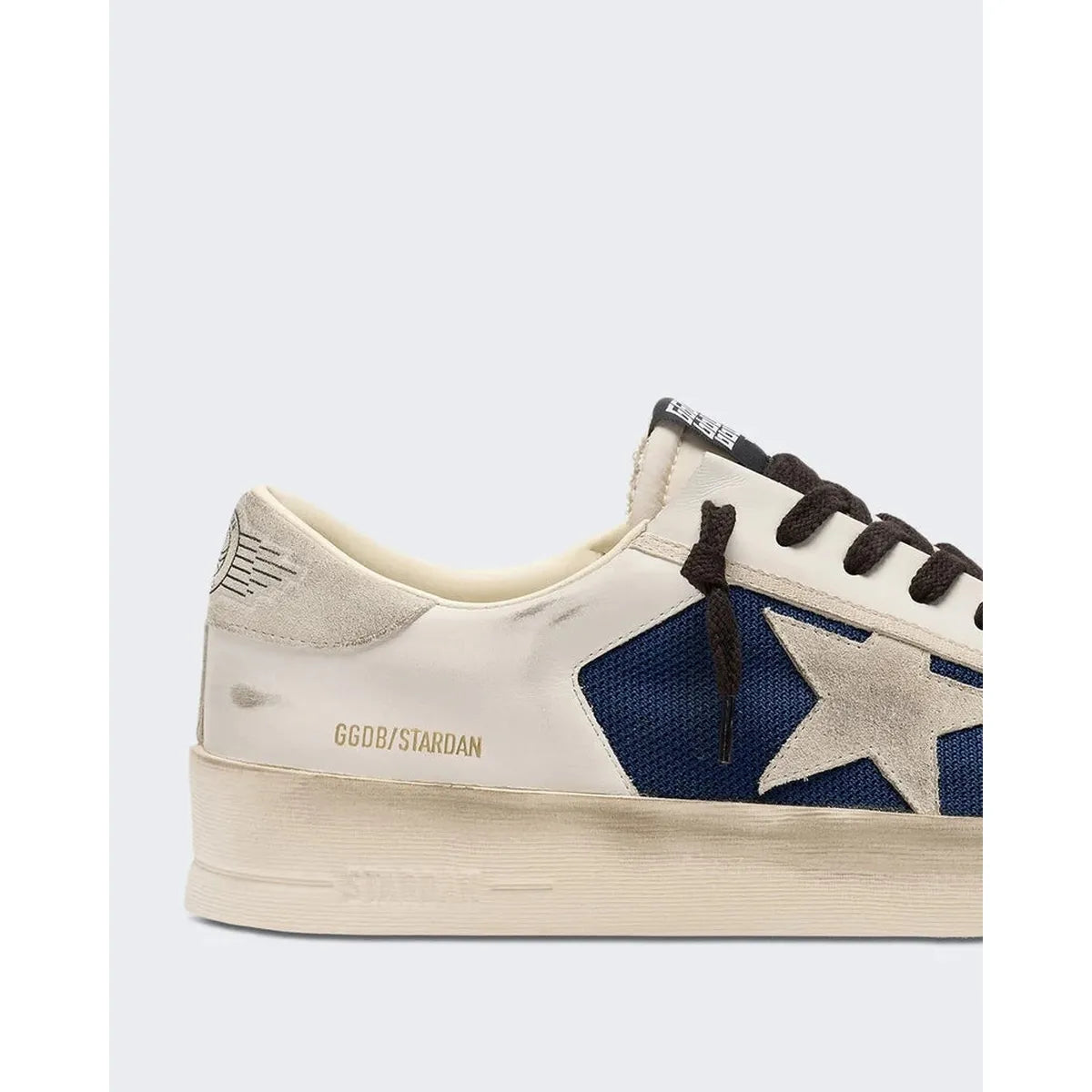 Golden Goose Stardan Suede, Leather and Nylon Sneakers in Navy, Grey and Milk