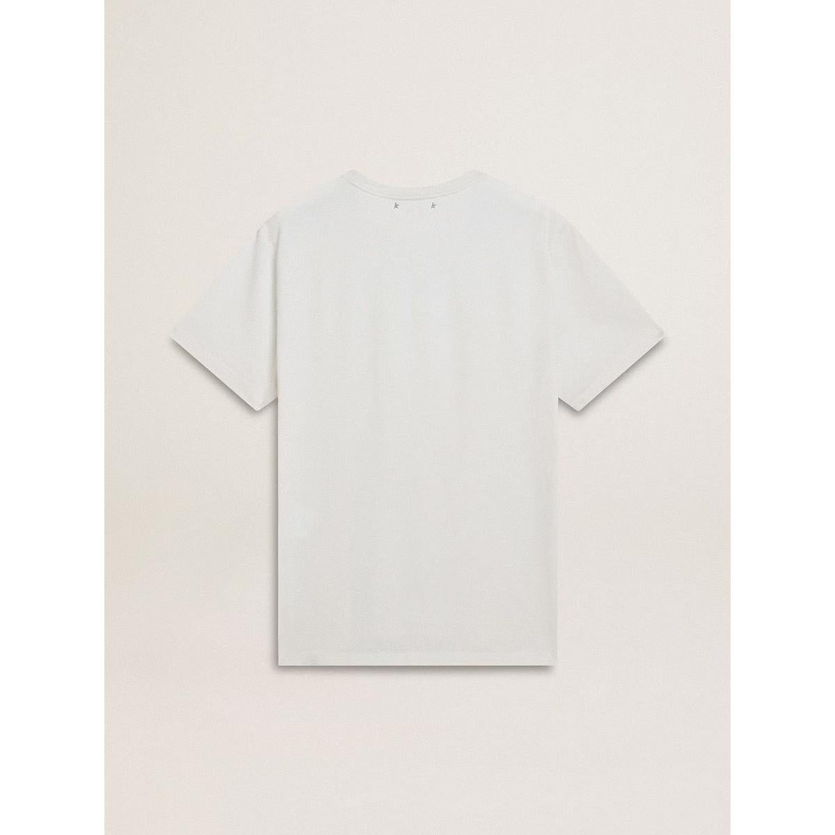 Golden Goose White T-shirt With Green Print
