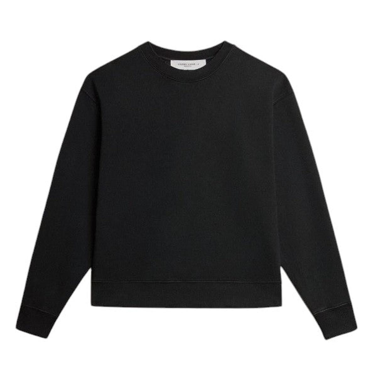 Golden Goose Cotton Jersey Sweatshirt with reverse Logo in Washed Black