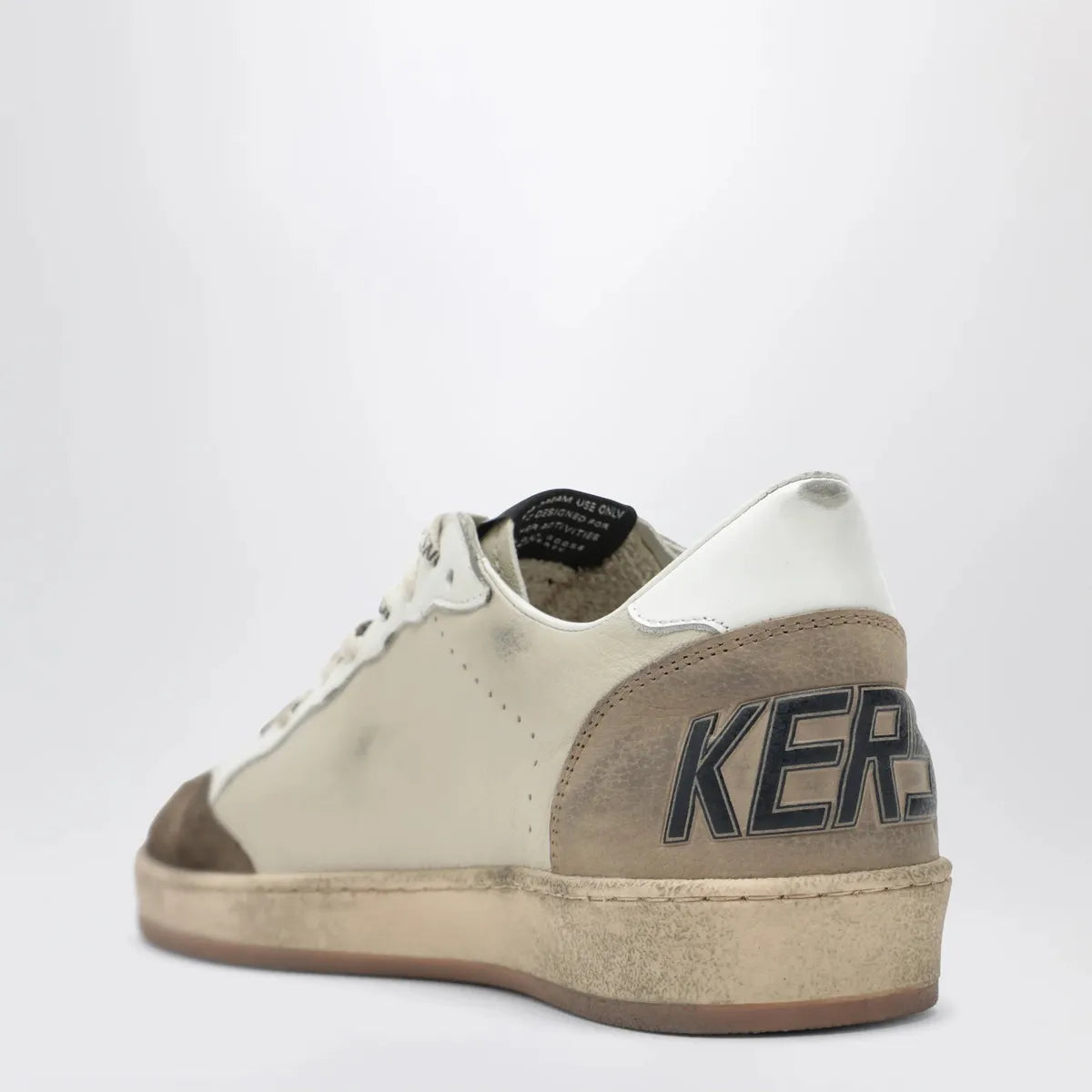 Golden Goose Ballstar Leather and Suede Sneakers in Cream, White, Light Grey and Marble