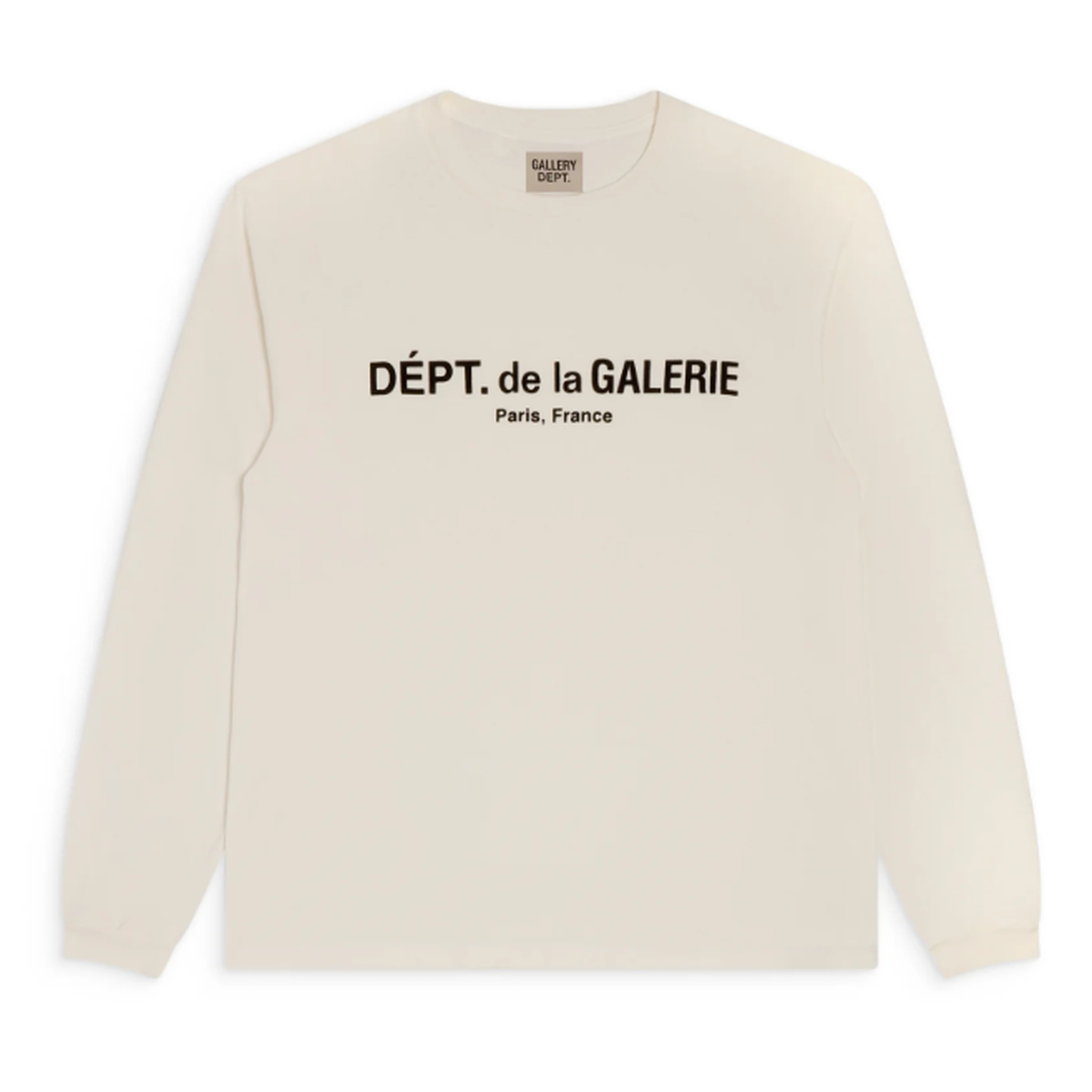 Gallery Dept. French Logo Relaxed-fit Lux Long Sleeve Tee in Washed Cream