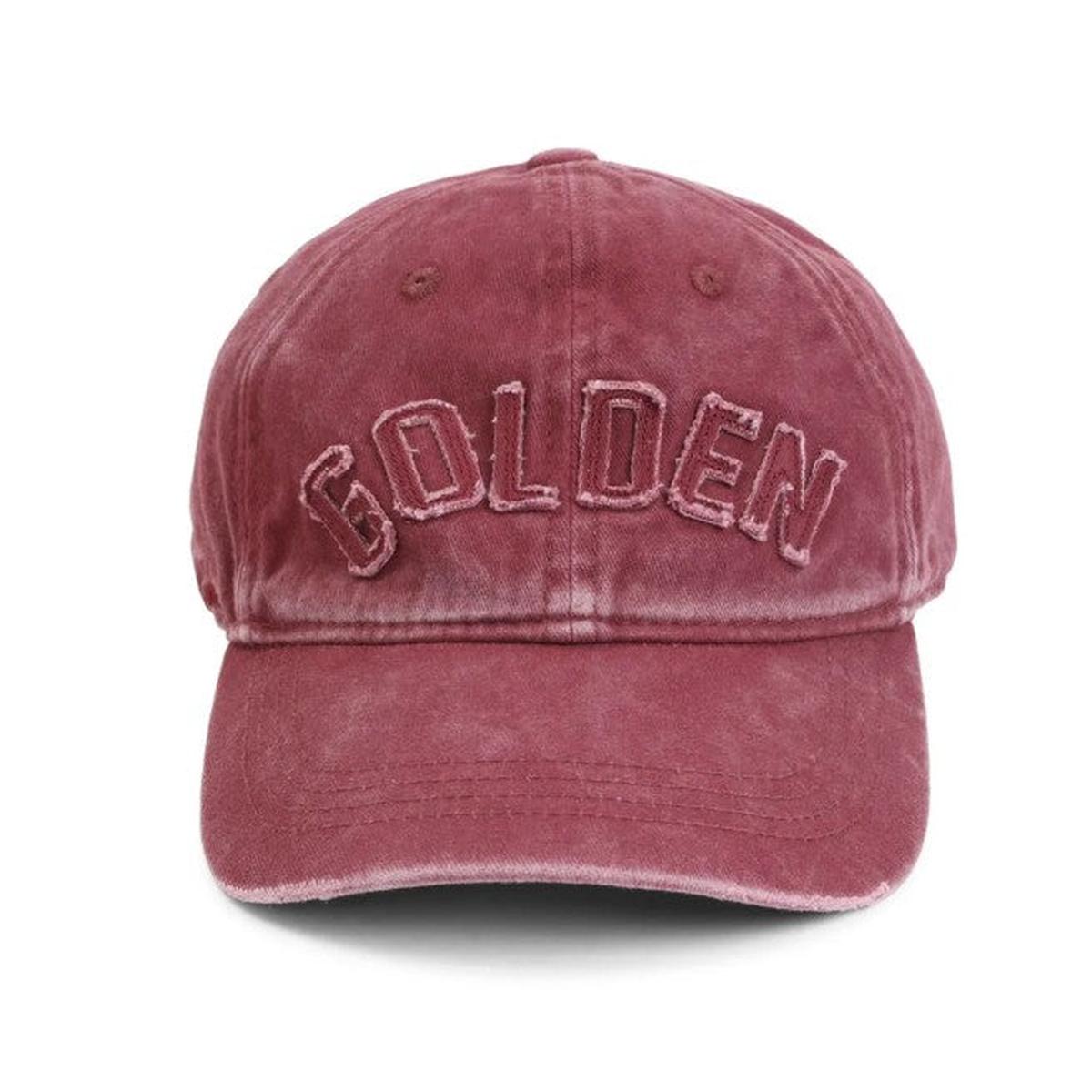 Golden Goose Baseball Cap in Burgundy with Tone-on-Tone “Golden” Patch
