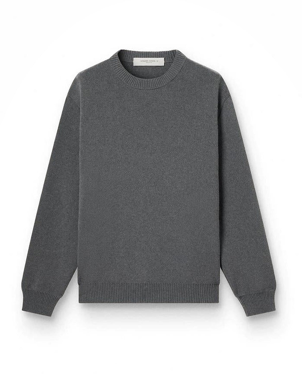 Golden Goose Logo Crew Neck Sweater in Dark Grey