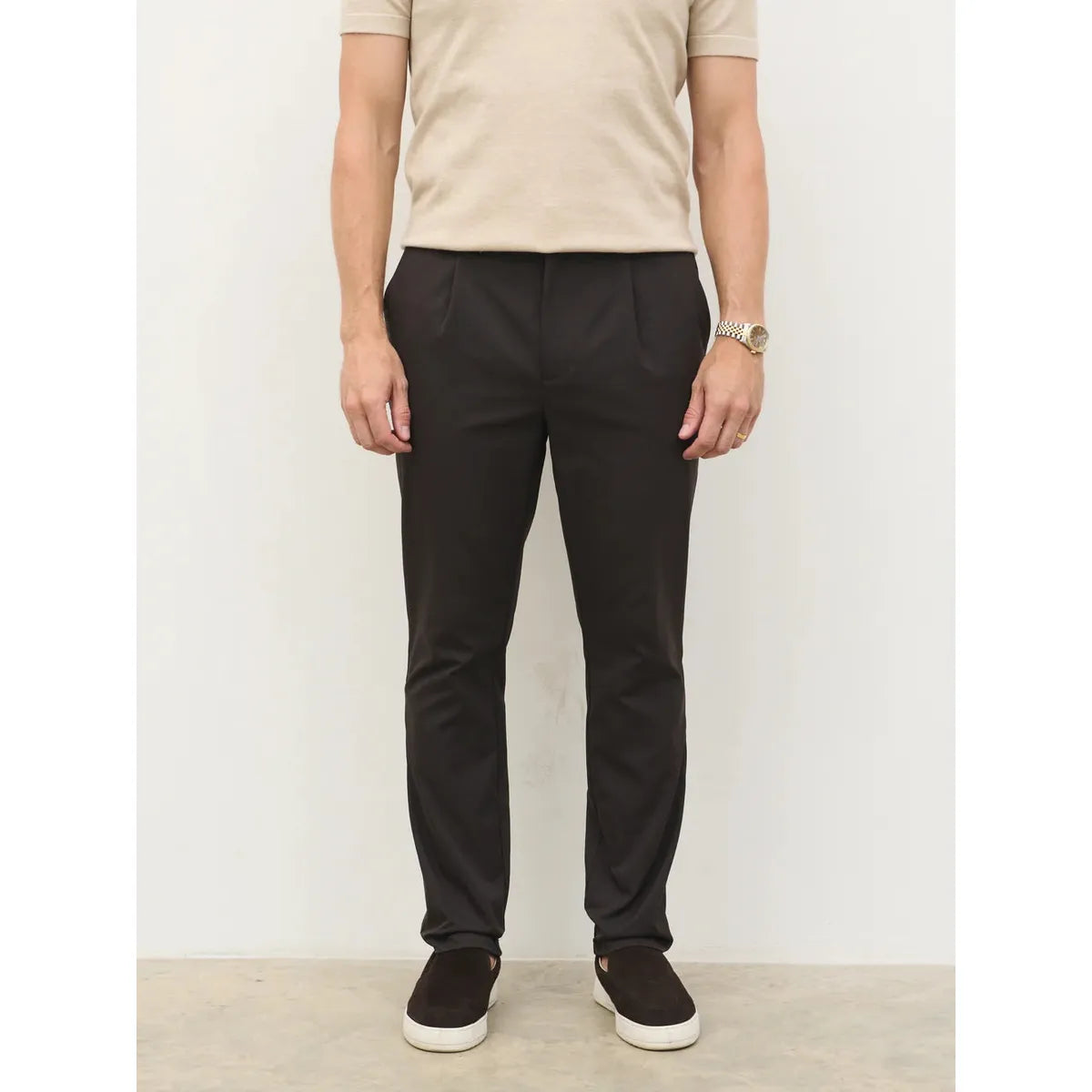 NOBL Grayson Smart Chino Trousers Brown