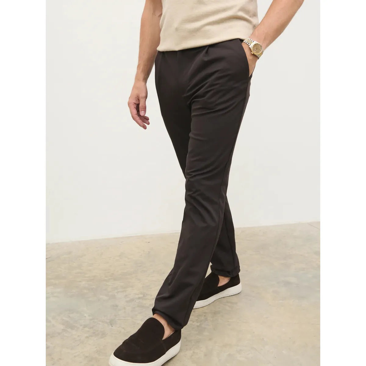 NOBL Grayson Smart Chino Trousers Brown