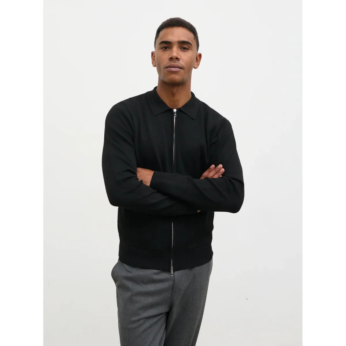 NOBL Guy Collar Zip Knit Jacket