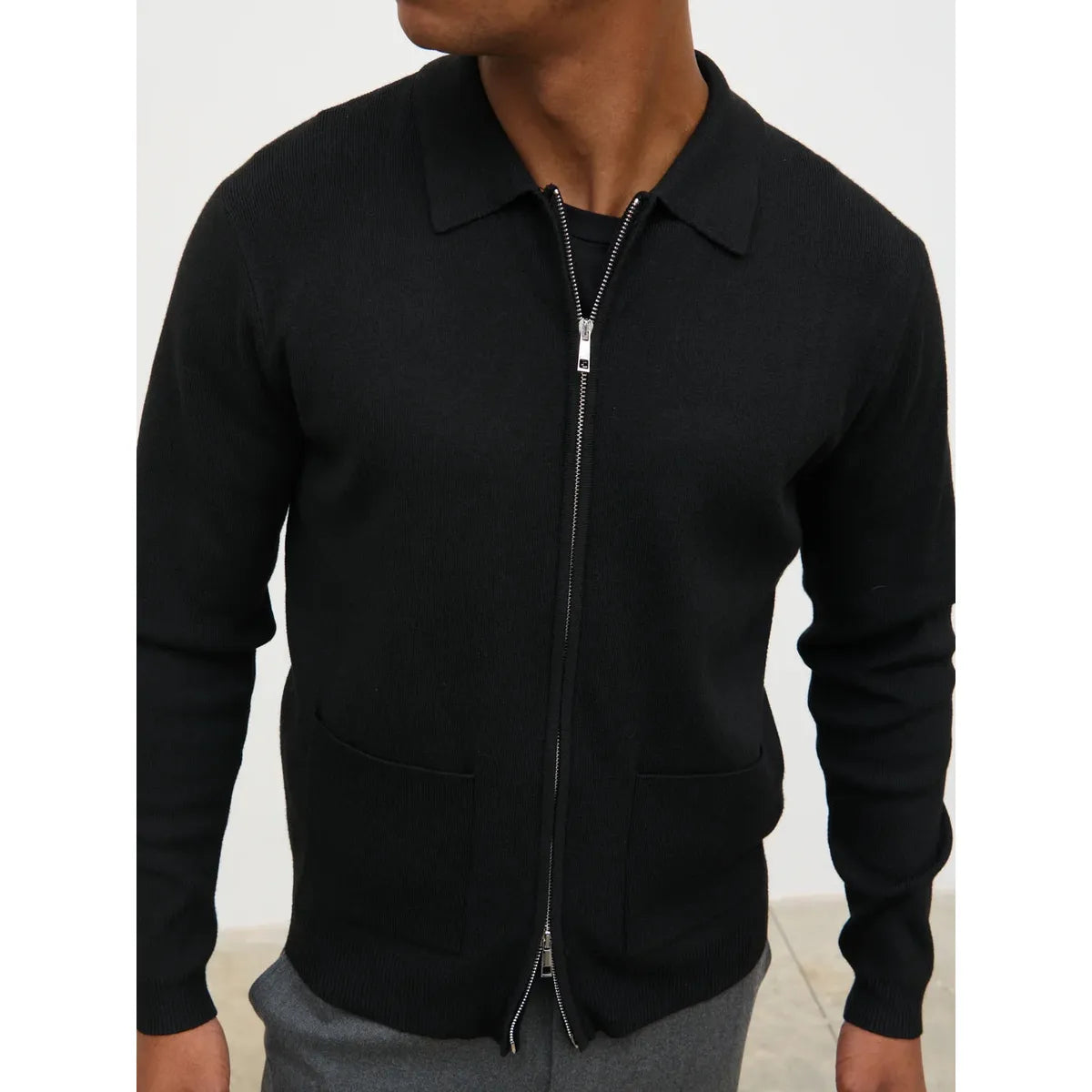 NOBL Guy Collar Zip Knit Jacket