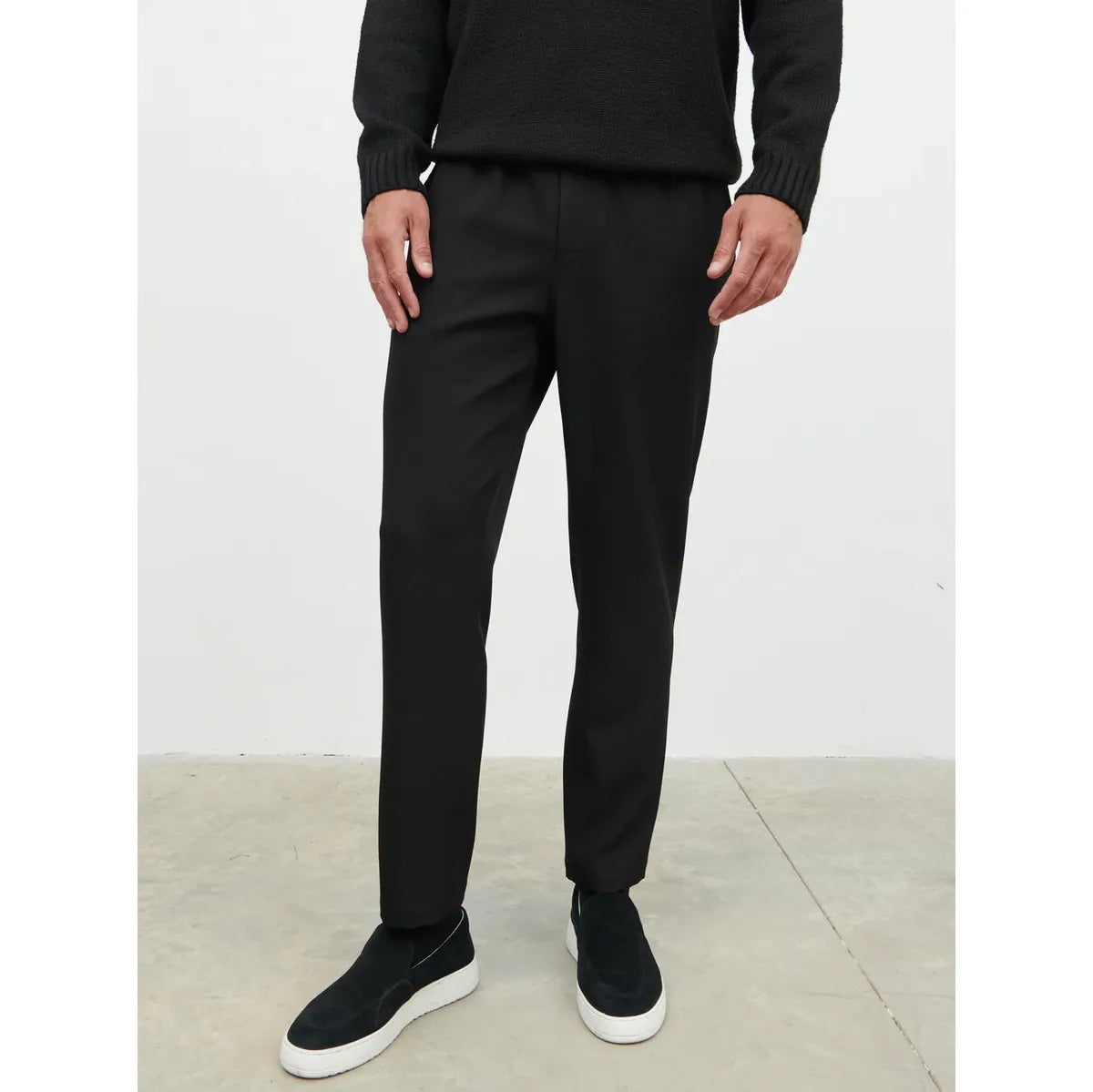 NOBL Rafe Linen Drawstring Trousers Navy
