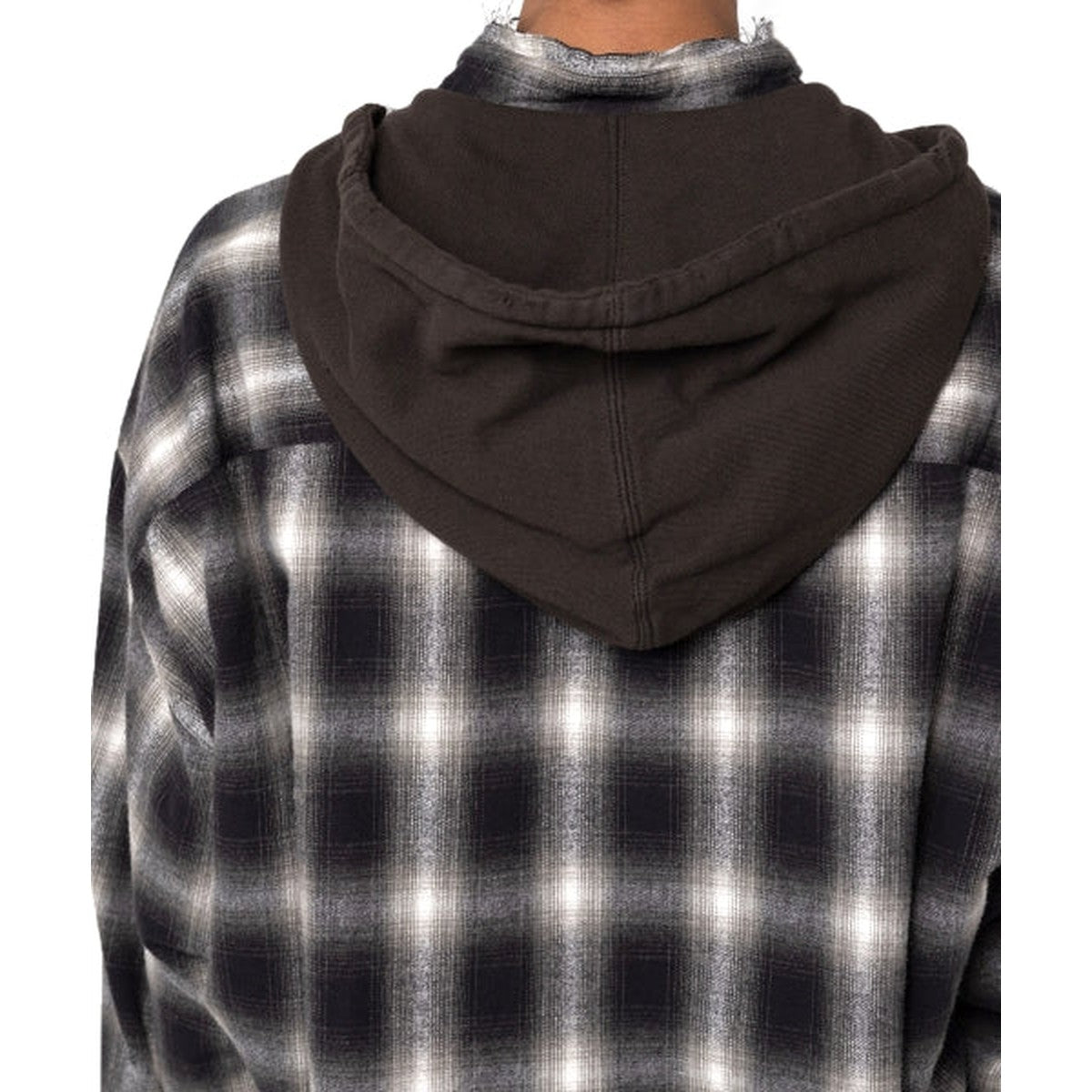 Maison Mihara Hood Combined Check Shirt