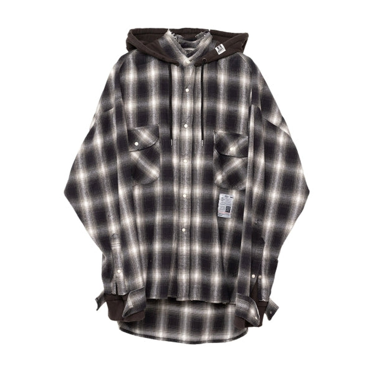 Maison Mihara Hood Combined Check Shirt