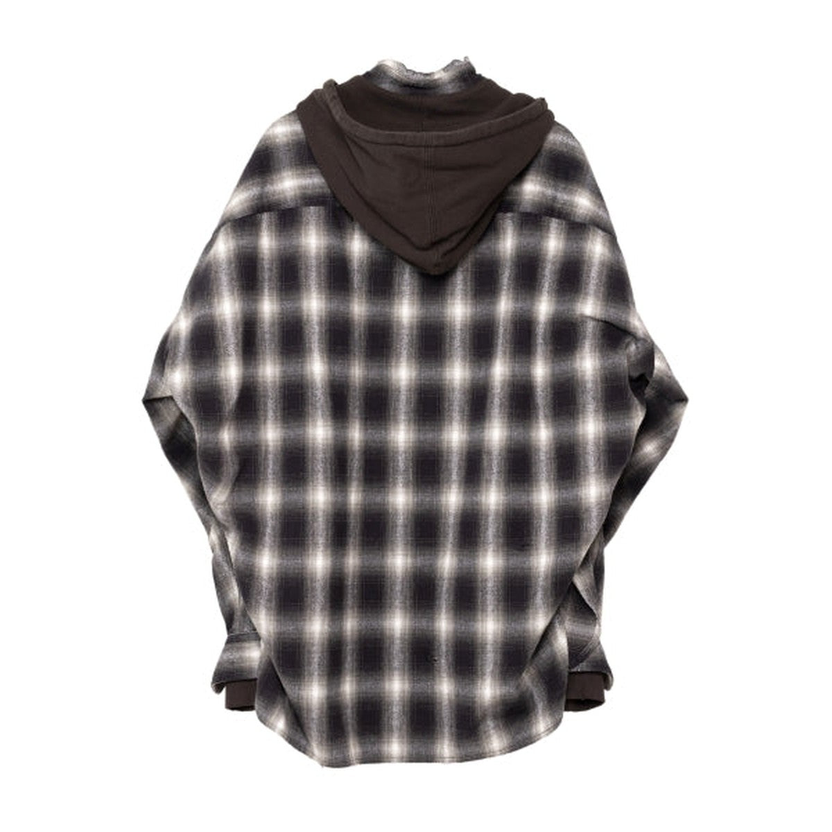 Maison Mihara Hood Combined Check Shirt