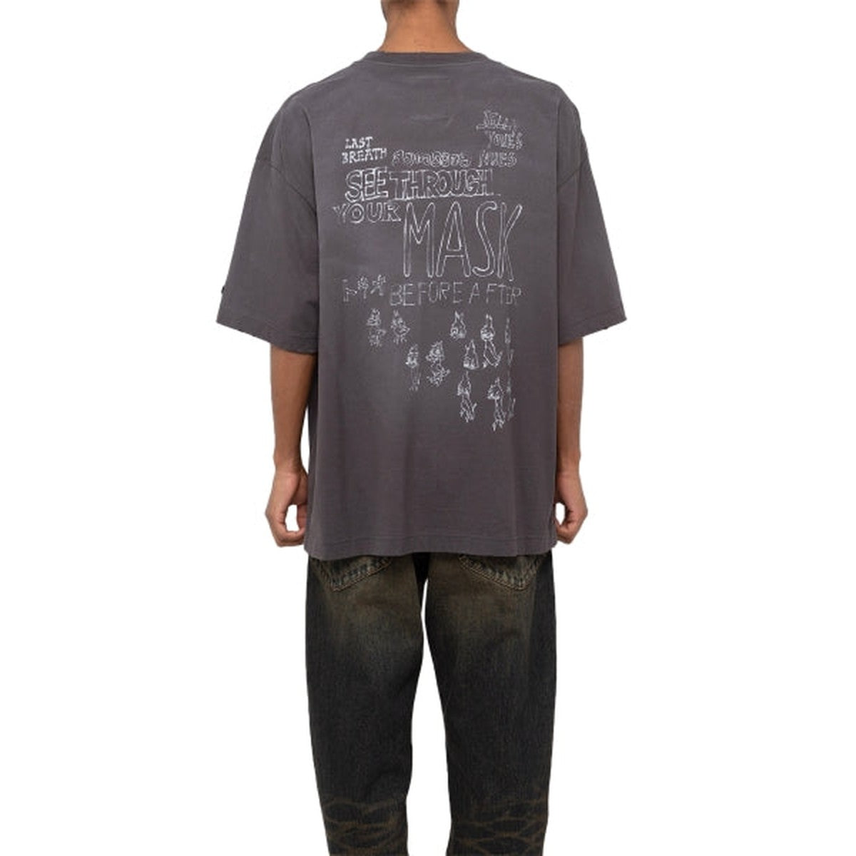 Maison Mihara Duck Printed Distressed T-shirt