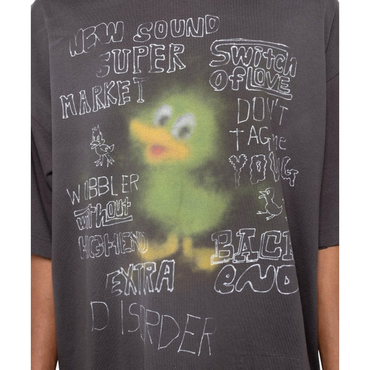 Maison Mihara Duck Printed Distressed T-shirt