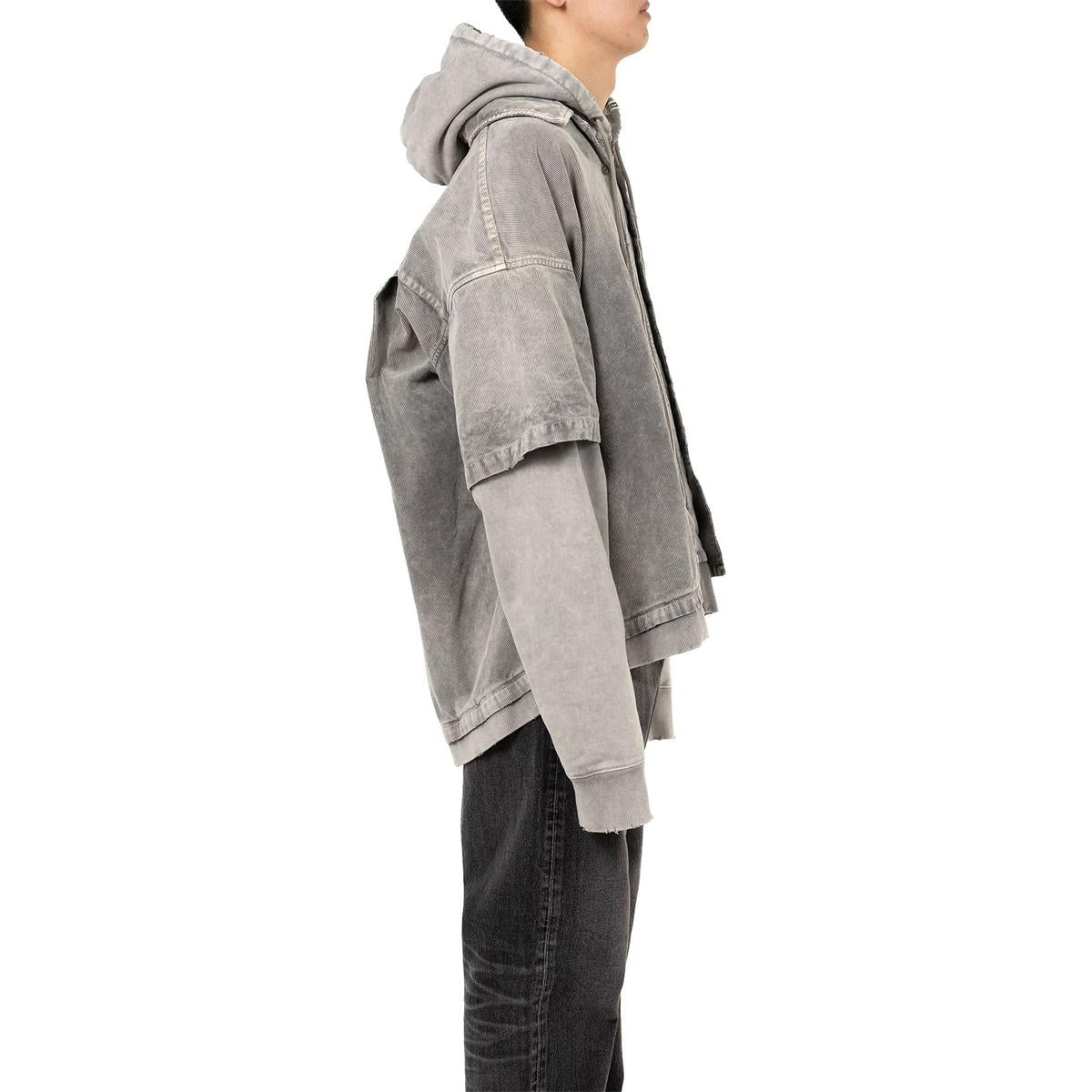 Maison Mihara Corduroy Hooded Layered Shirt