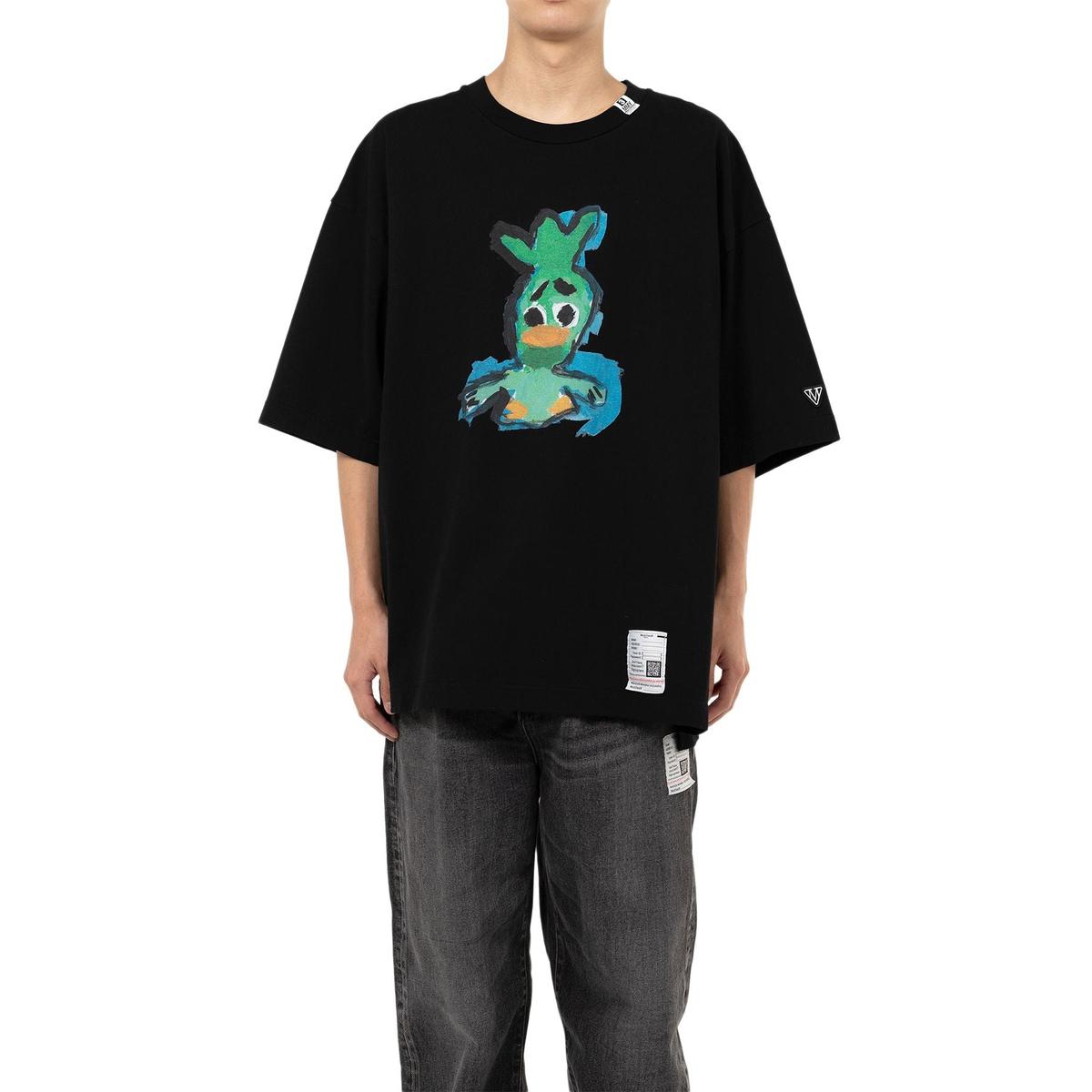 Maison Mihara Black Leon Printed T-shirt