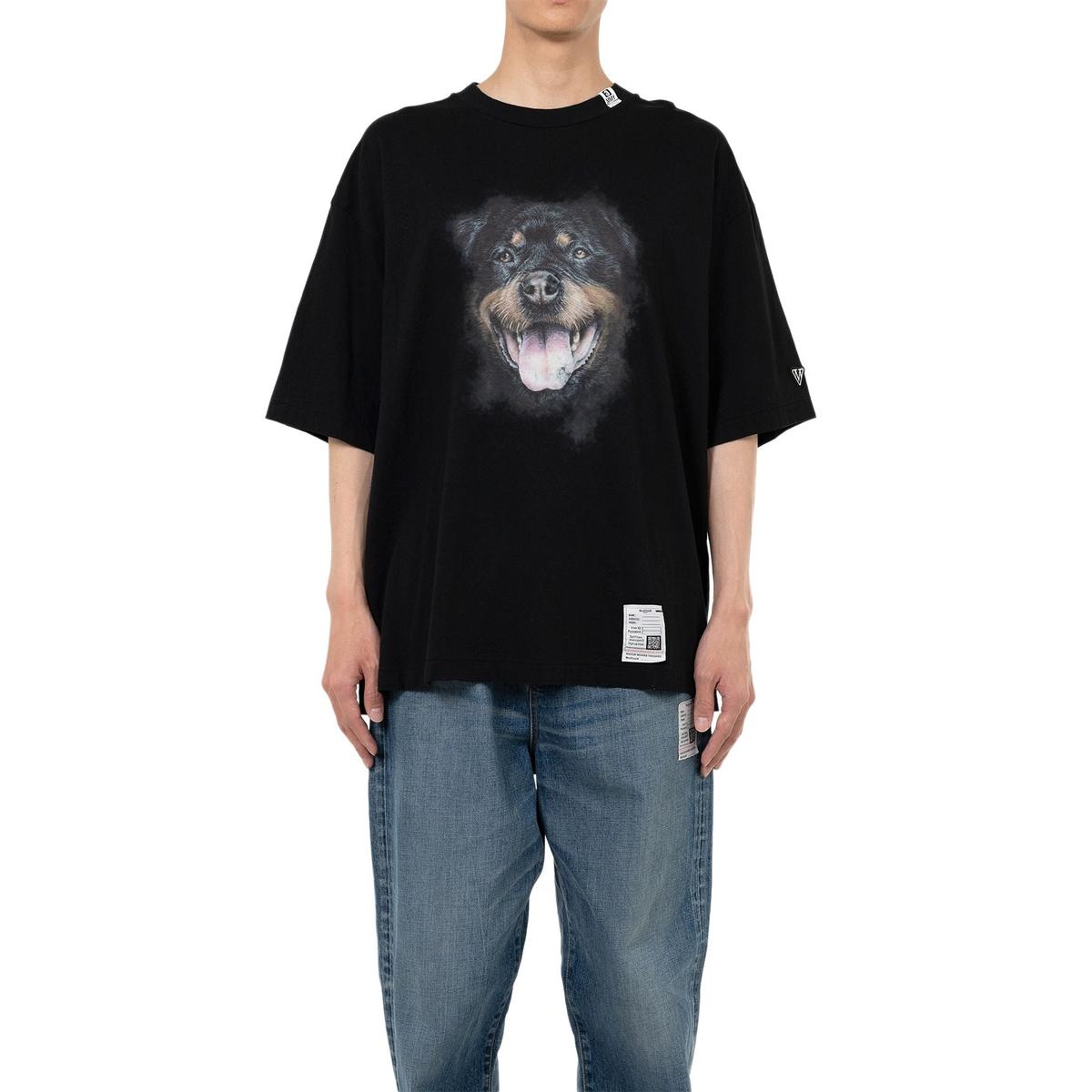 Maison Mihara Black Dog Printed T-shirt