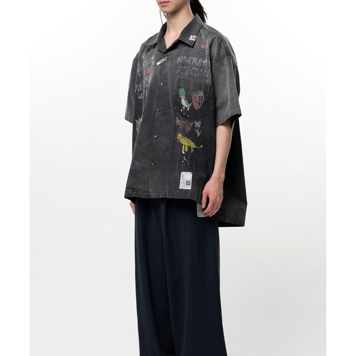 Maison Mihara Hand Drawing Print Shirt