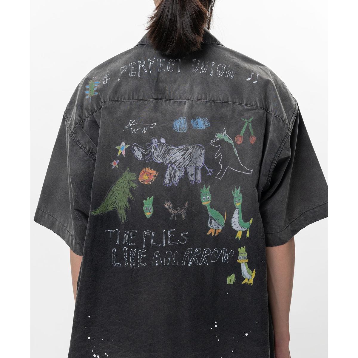 Maison Mihara Hand Drawing Print Shirt